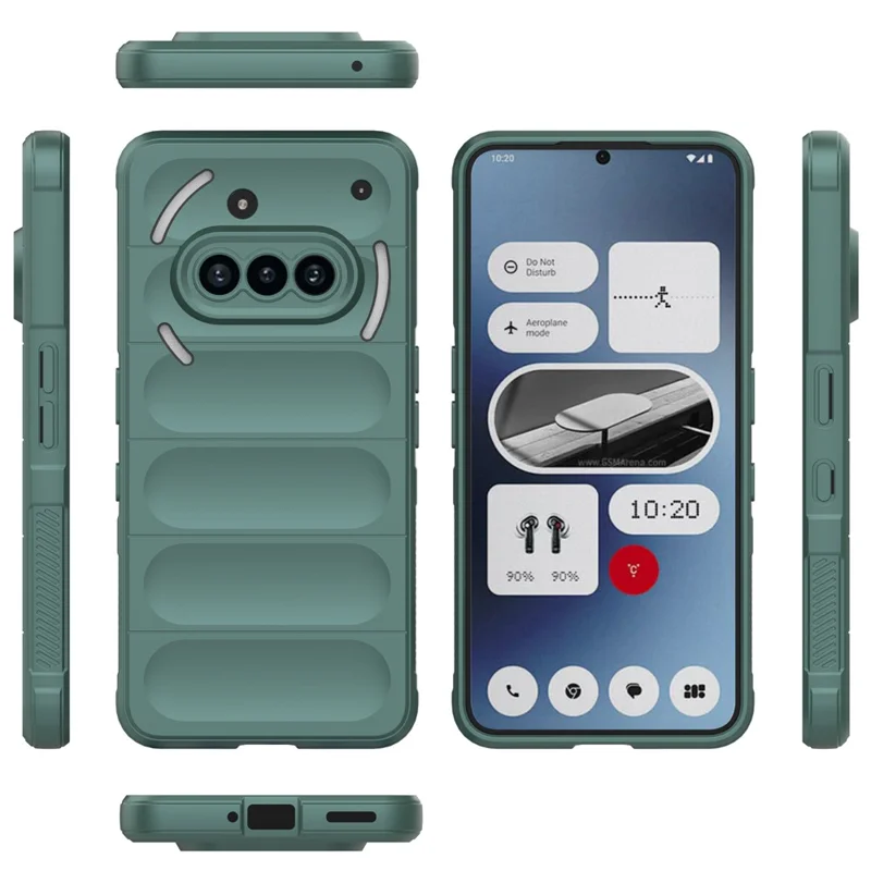 For Nothing Phone (3a) Case Anti-Drop Soft TPU Rugged Phone Back Cover - Green