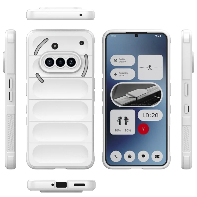 For Nothing Phone (3a) Case Anti-Drop Soft TPU Rugged Phone Back Cover - White