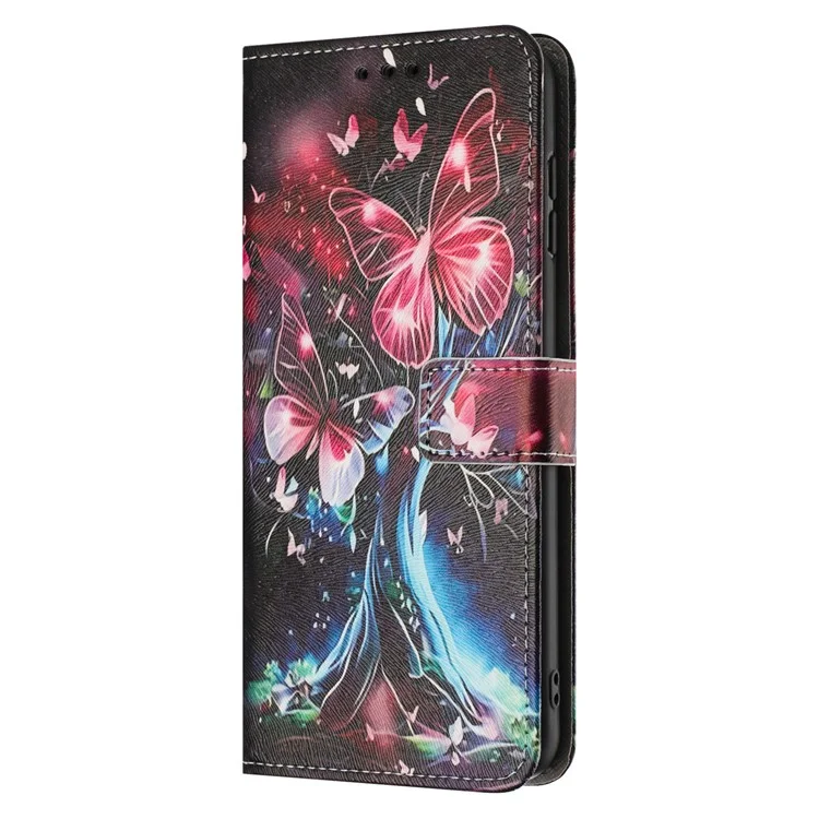 YX-2501 Per Oppo Reno13 F 5G / 4G Cover con Stampa a Motivi in Pelle PU Portafoglio con Cordino - Albero di Farfalle