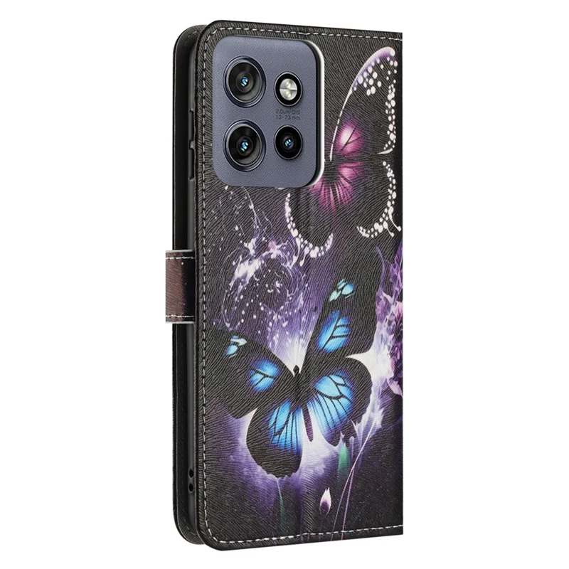 YX-2501 Lederhülle für Motorola Moto S50 5G / Edge 50 Neo 5G / Thinkphone 25 5G mit Musterdruck Geldbörsen-Handyhülle - Zwei Schmetterlinge