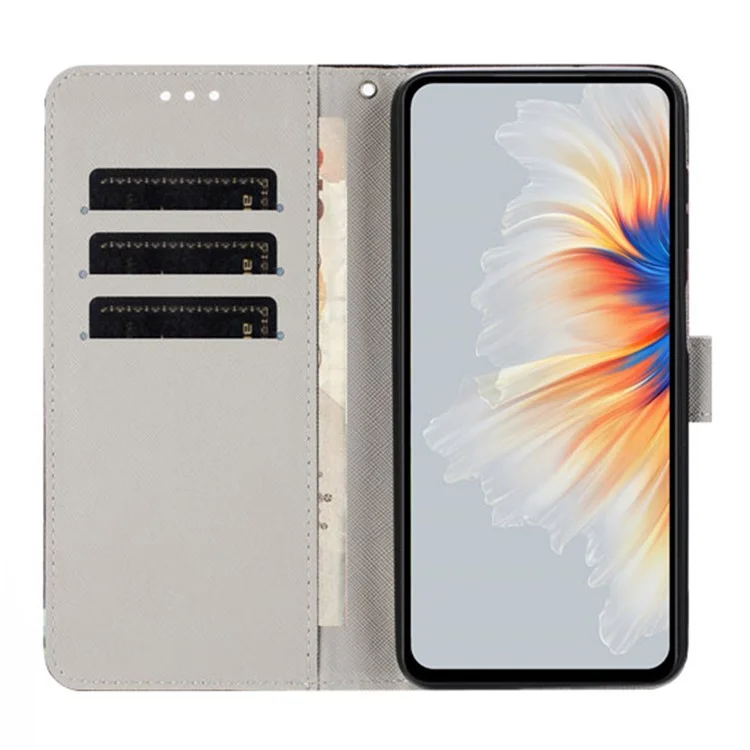 YX-2501 Lederhülle für Xiaomi Redmi A3 4G / A3x 4G / Poco C61 4G mit Musterprägung Geldbörsen-Handyhülle mit Umhängeband - Lila Rose