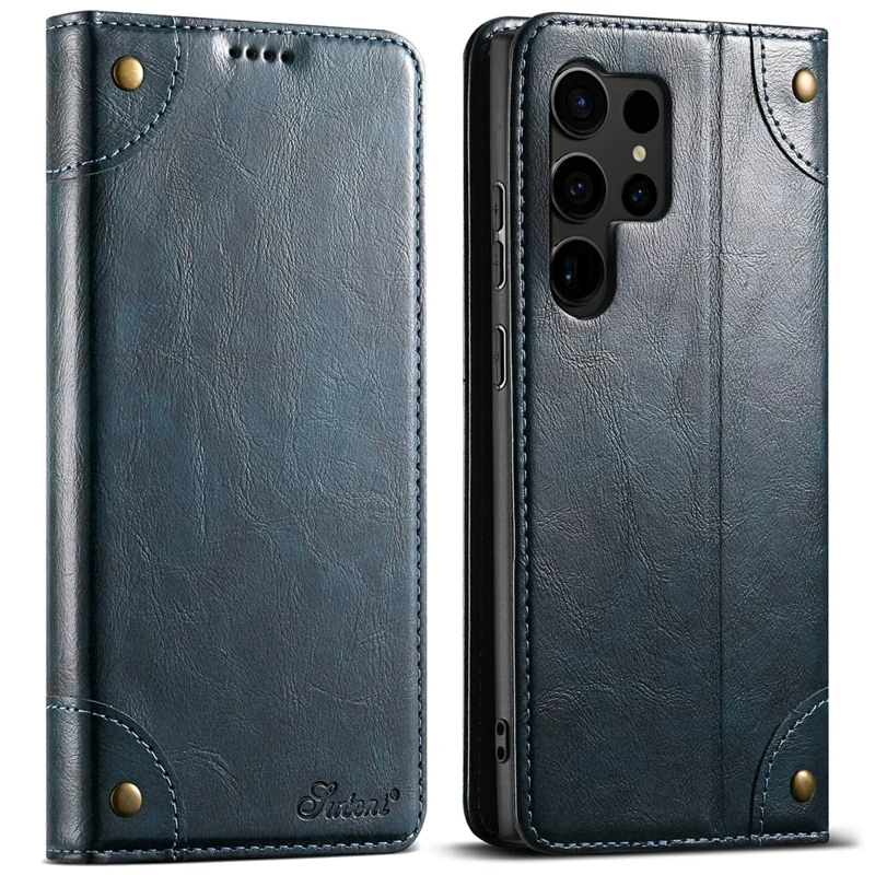 SUTENI Per iPhone 16 Pro Cover in Pelle PU con Supporto Portafoglio - Kaki