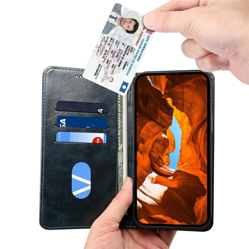 SUTENI Per iPhone 16 Pro Cover in Pelle PU con Supporto Portafoglio - Kaki
