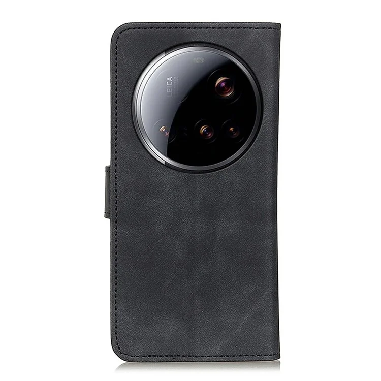 KHAZNEH per Xiaomi 15 Ultra Cover in Pelle PU Texture Retrò Custodia per Cellulare - Nero