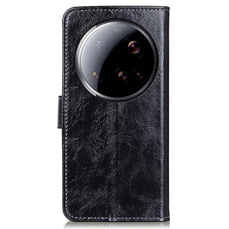 Voor Xiaomi 15 Ultra hoesje portemonnee lederen telefoonhoes gekke paardstructuur - Zwart