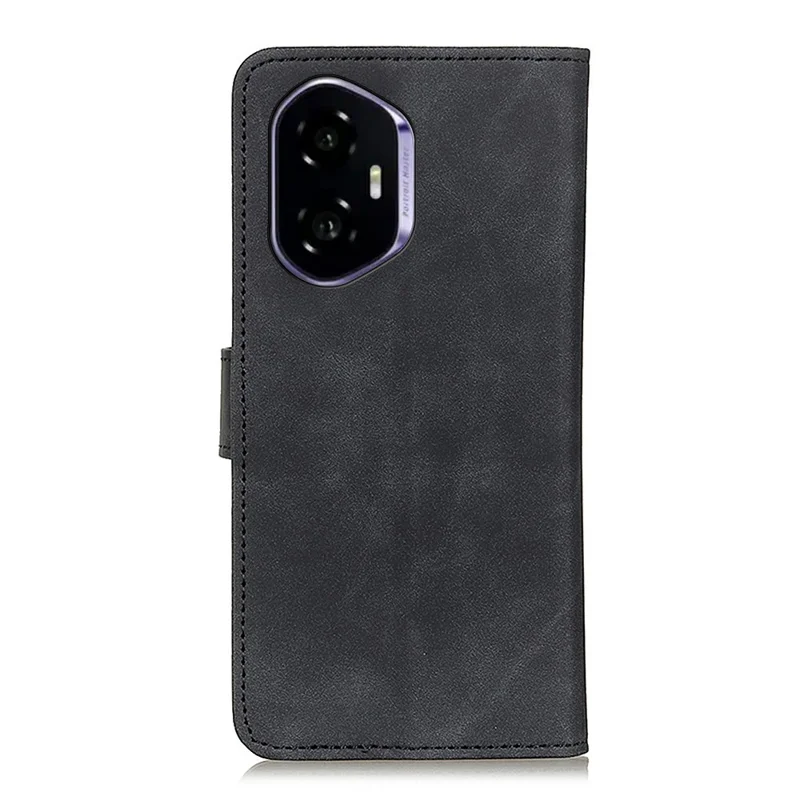 KHAZNEH For Honor 400 5G (Global) Case PU Leather Retro Texture Phone Cover - Black