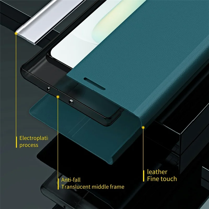 Til Honor 300 Pro Etui Modfaldende Læderetui med Stand - Safir