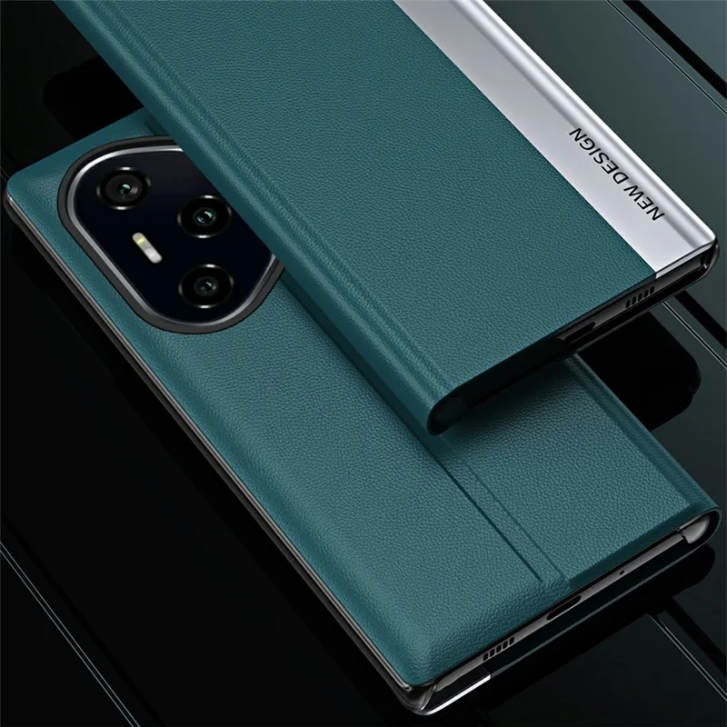 Til Honor 300 Pro Etui Modfaldende Læderetui med Stand - Safir