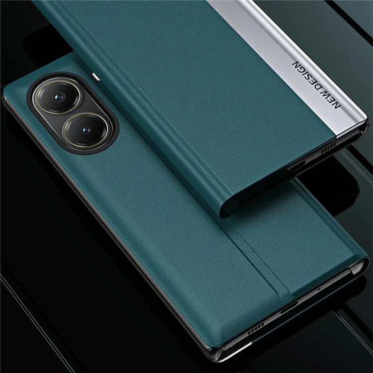 For Xiaomi Poco X7 Pro 5G  /  Redmi Turbo 4 5G Case Antidrop Leather Phone Cover with Stand - Green
