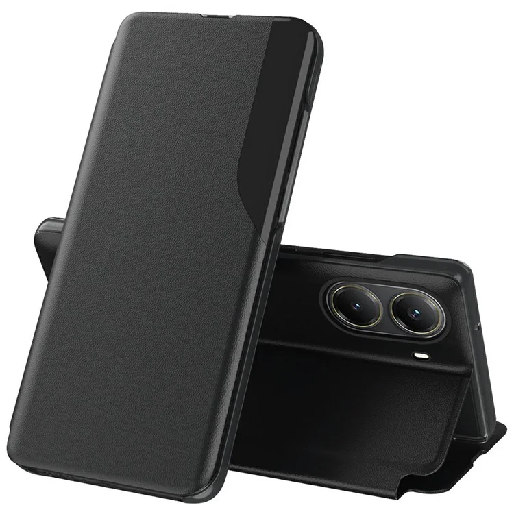 For Xiaomi Poco X7 Pro 5G / Redmi Turbo 4 5G Phone Case Folio Flip PU Leather Stand Cover - Black