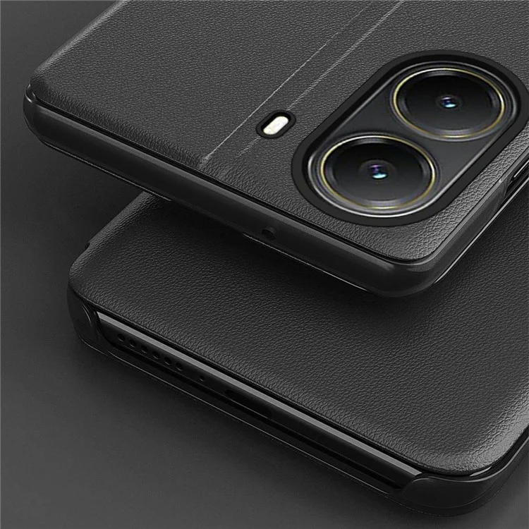 For Xiaomi Poco X7 Pro 5G / Redmi Turbo 4 5G Phone Case Folio Flip PU Leather Stand Cover - Black