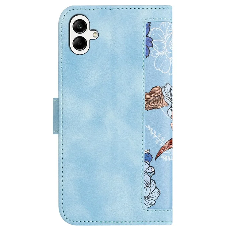 For Samsung Galaxy A25e Case PU Leather Floral Phone Cover with Card Slots - Baby Blue