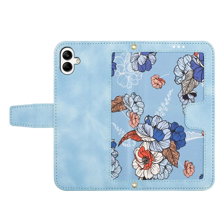 For Samsung Galaxy A25e Case PU Leather Floral Phone Cover with Card Slots - Baby Blue