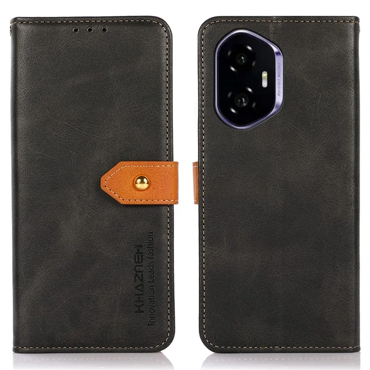 KHAZNEH Para Honra 400 Carteira Capa de Telefone com Suporte em Couro Flip Cover - Preto