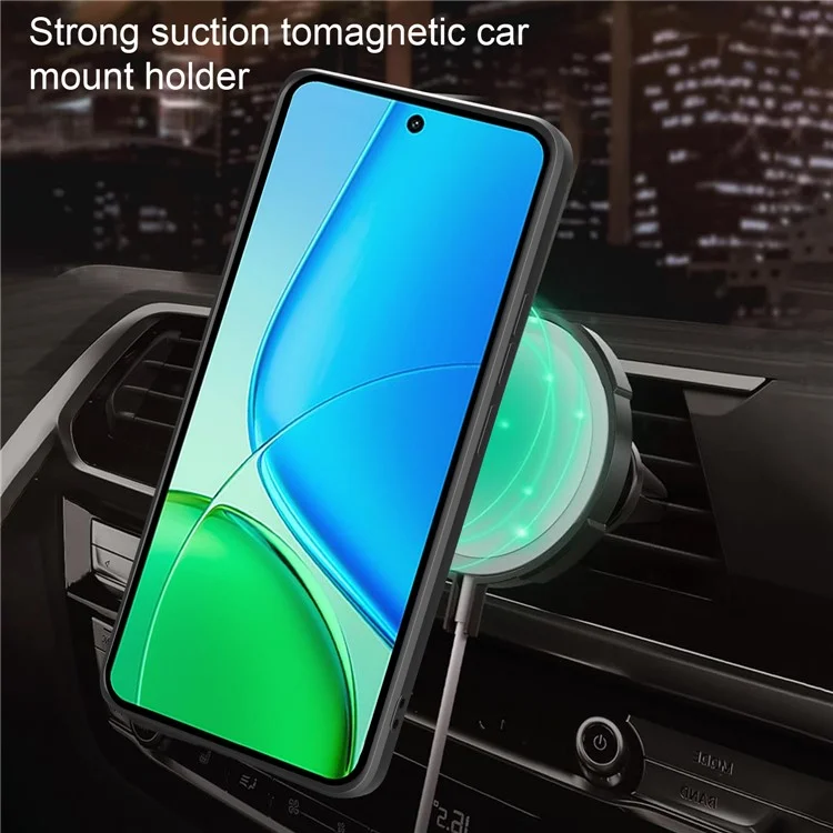 Étui pour vivo Y29 4G avec couvercle de caméra coulissant, coque de téléphone PC + TPU avec support - Noir