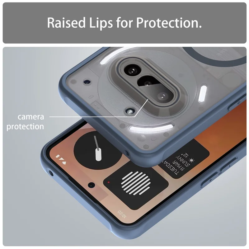 For Nothing Phone (3a) Magnetic Case Anti Drop PC + TPU Phone Cover - Blue