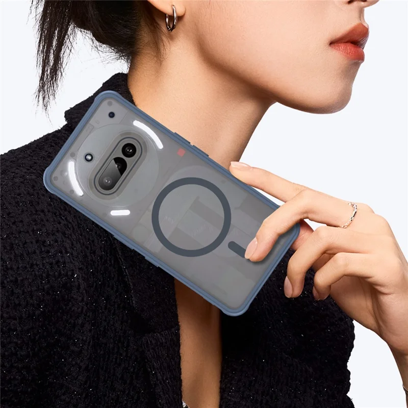 For Nothing Phone (3a) Magnetic Case Anti Drop PC + TPU Phone Cover - Blue