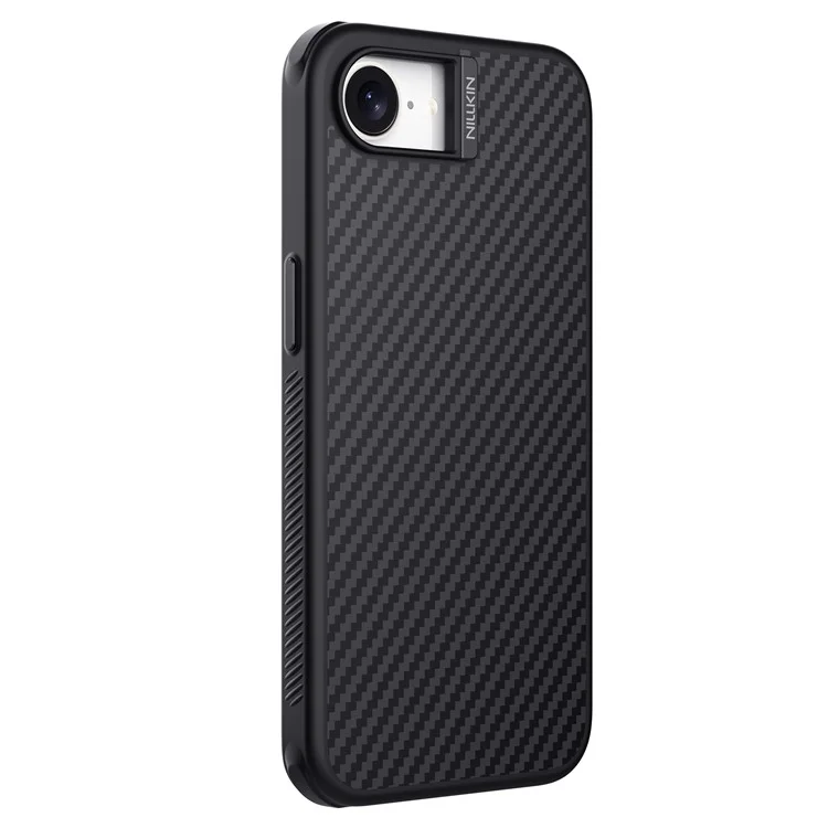 NILLKIN per iPhone 16e Custodia magnetica Texture in fibra di carbonio TPU + PC Custodia antishock - Nero