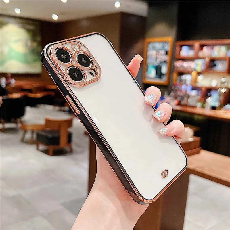 Cell Phone Case for iPhone 14 Pro, Anti-dust TPU Electroplating Mobile Phone Cover - Black