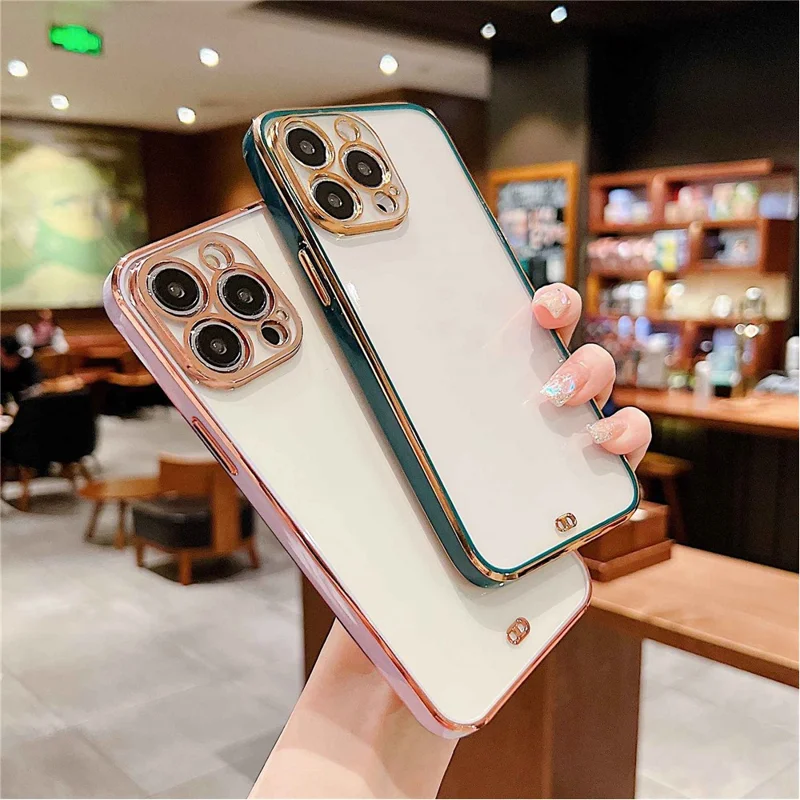 Cell Phone Case for iPhone 14 Pro, Anti-dust TPU Electroplating Mobile Phone Cover - Black