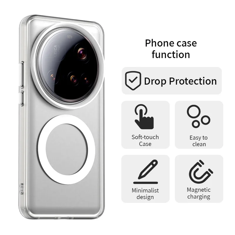 For Xiaomi 15 Ultra Case Magnetic Case Anti Drop Hybrid Phone Back Cover - White