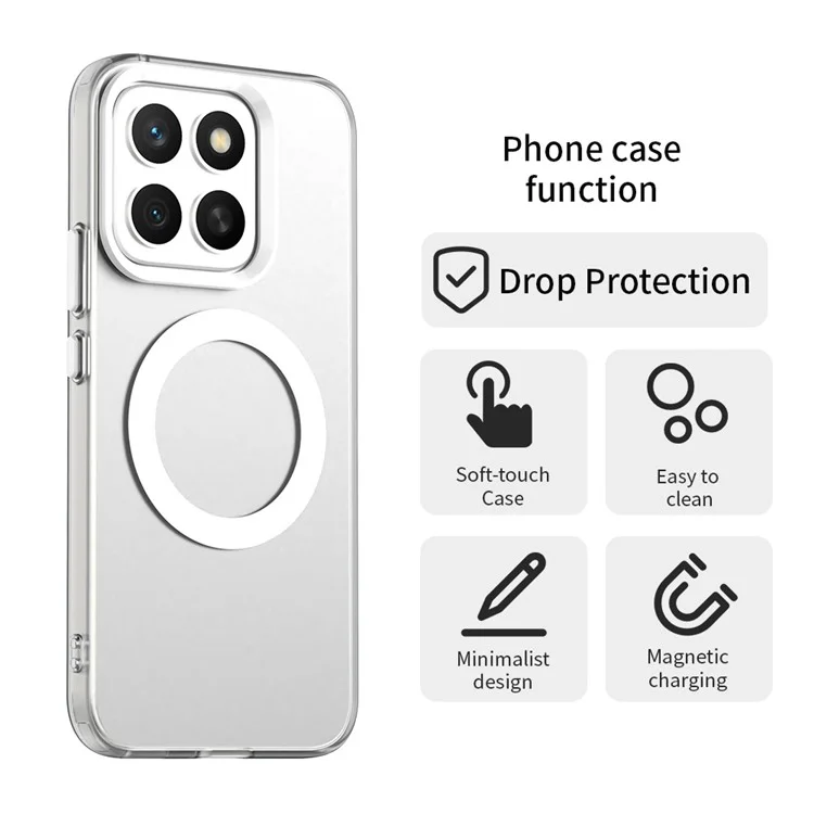 Cover per Honor X8c 4G Compatibile con MagSafe Antiurto Ibrido per Retro Telefono - Bianco