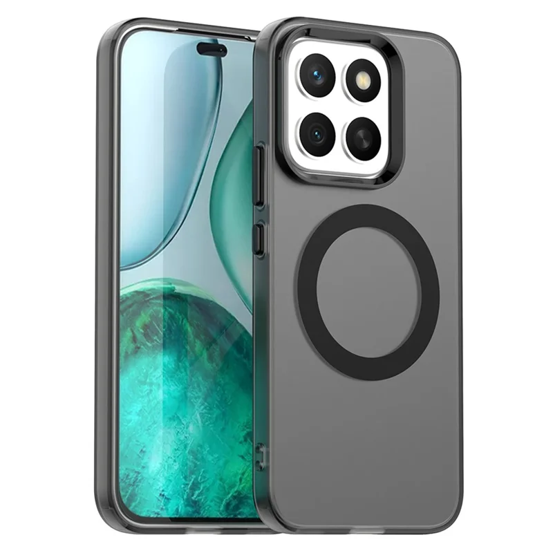 For Honor X8c 4G Magnetic Case Anti Drop Hybrid Phone Back Cover - Black