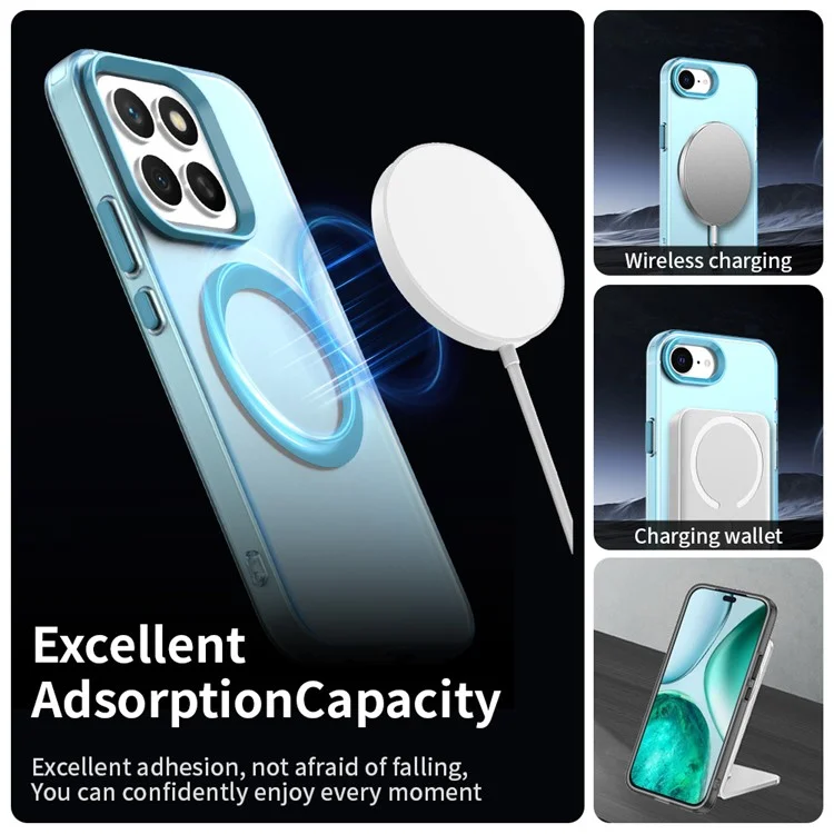 For Honor X8c 4G Case Compatible with MagSafe Anti Drop Hybrid Phone Back Cover - Blue