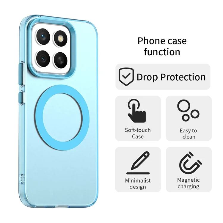 For Honor X8c 4G Case Compatible with MagSafe Anti Drop Hybrid Phone Back Cover - Blue