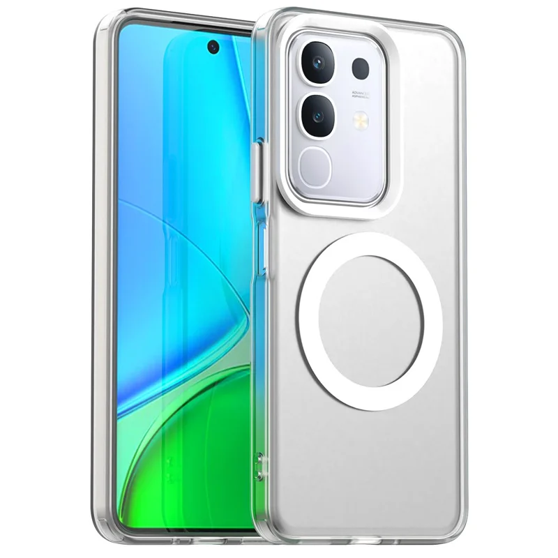 For vivo Y29 4G Magnetic Case Anti Drop Hybrid Phone Back Cover - White