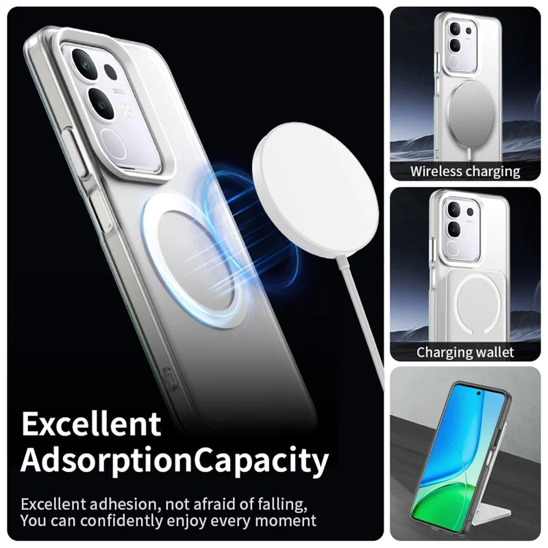 For vivo Y29 4G Magnetic Case Anti Drop Hybrid Phone Back Cover - White