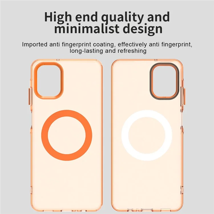 Capa para Samsung Galaxy A06 5G Compatível com MagSafe Antiderrapante Híbrida para Celular - Laranja