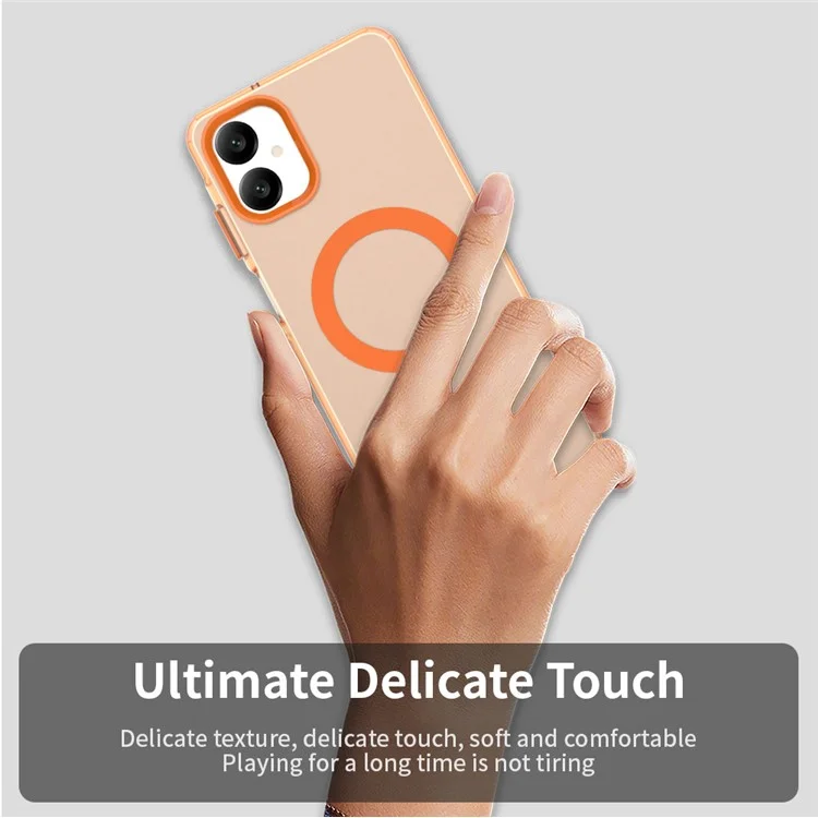 Capa para Samsung Galaxy A06 5G Compatível com MagSafe Antiderrapante Híbrida para Celular - Laranja