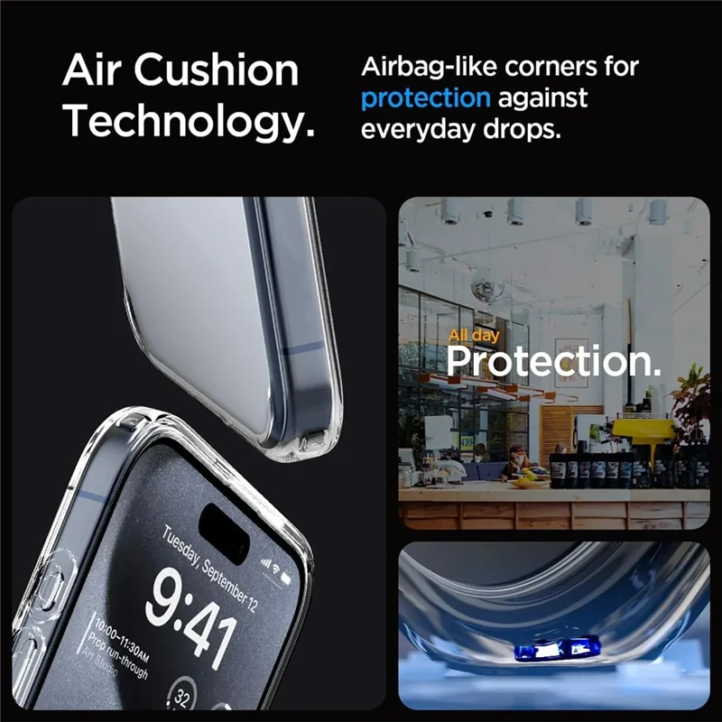 SHANWO For iPhone 16 Plus Clear Phone Case 1.5mm Shockproof TPU Mobile Back Cover