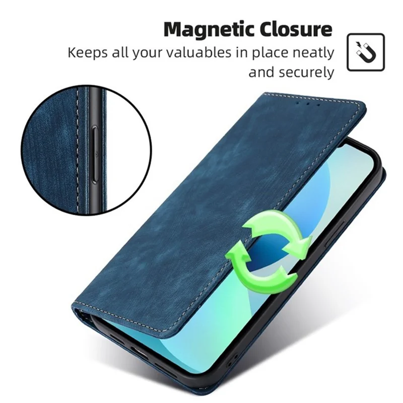 For Realme 14 Pro 5G Case RFID Blocking Wallet Leather Phone Cover - Blue