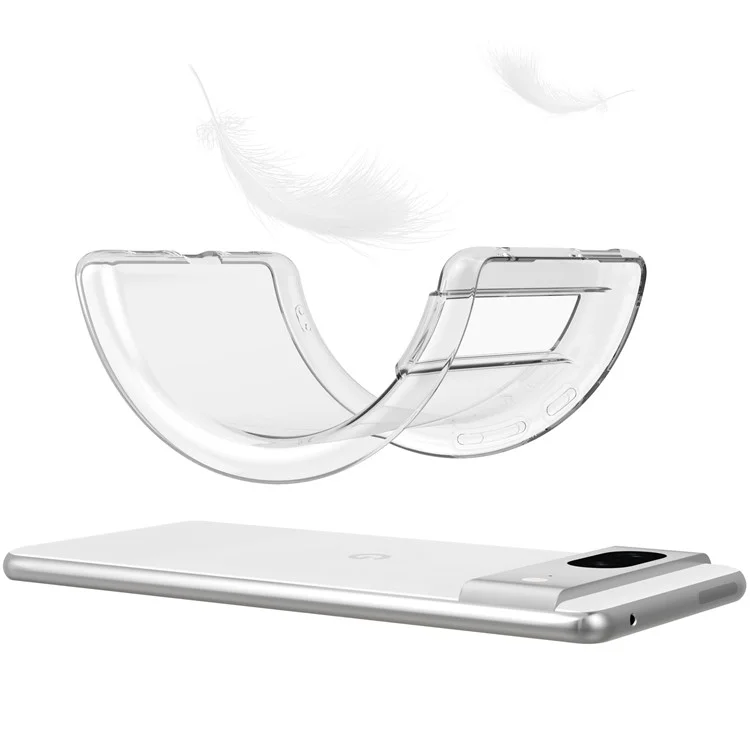 For Google Pixel 7 5G Anti-scratch Transparent Phone Case TPU Cover with 2.5D Arc Edge Tempered Glass Screen Protector
