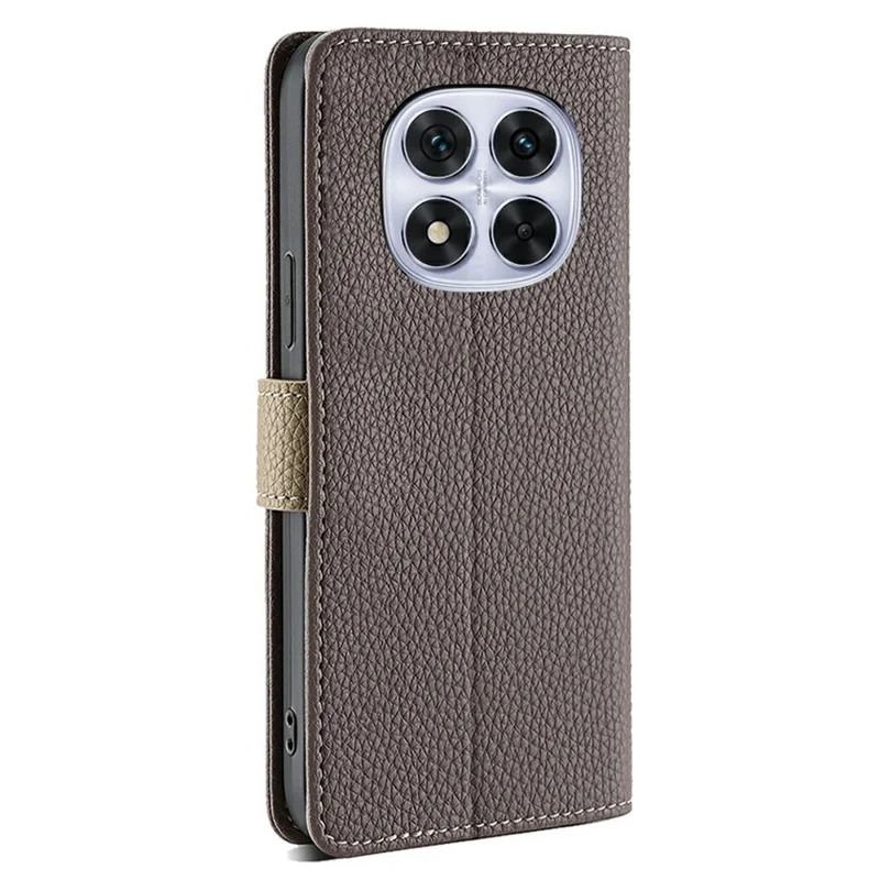 Wallet Case for Xiaomi Redmi Note 14 Pro 5G / 14 Pro+ 5G / Poco X7 5G Leather Phone Cover with Mirror / Chain Shoulder Strap - Grey