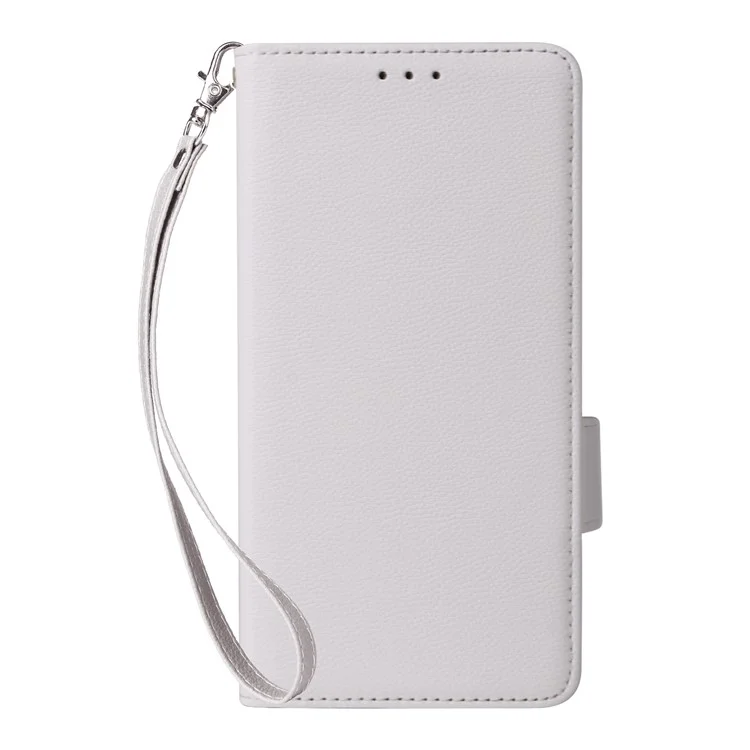 Capa para Cubot A30 com Alça de Pulso Textura de Couro Sintético Carteira para Celular - Branco