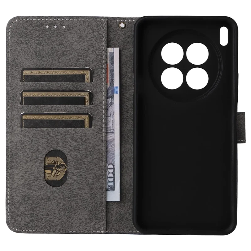 Funda tipo cartera para TECNO Camon 40 Premier 5G con bloqueo RFID, cuero PU, soporte y correa - Negro