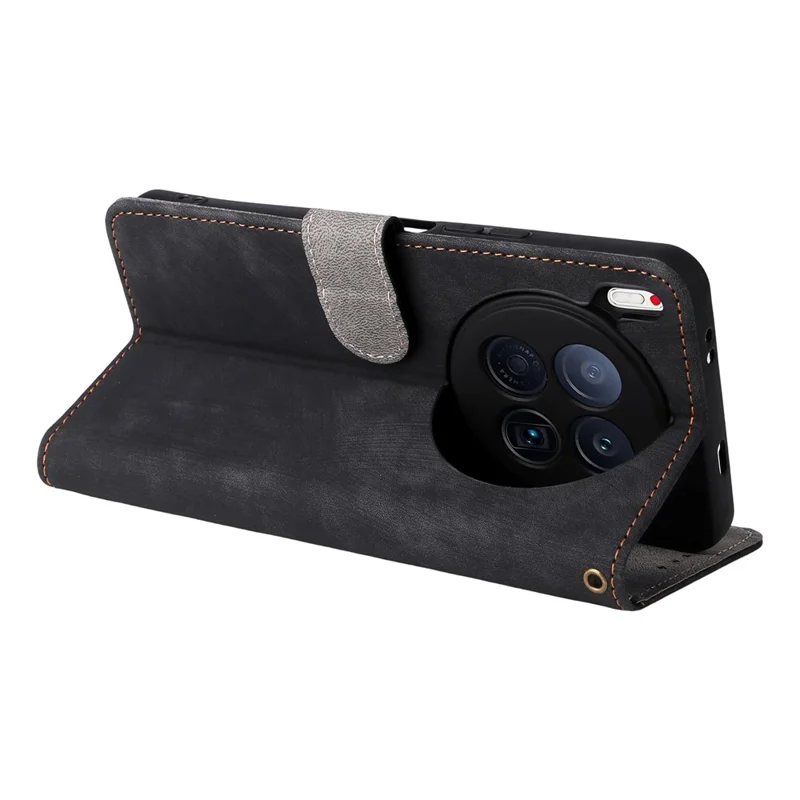 Funda tipo cartera para TECNO Camon 40 Premier 5G con bloqueo RFID, cuero PU, soporte y correa - Negro