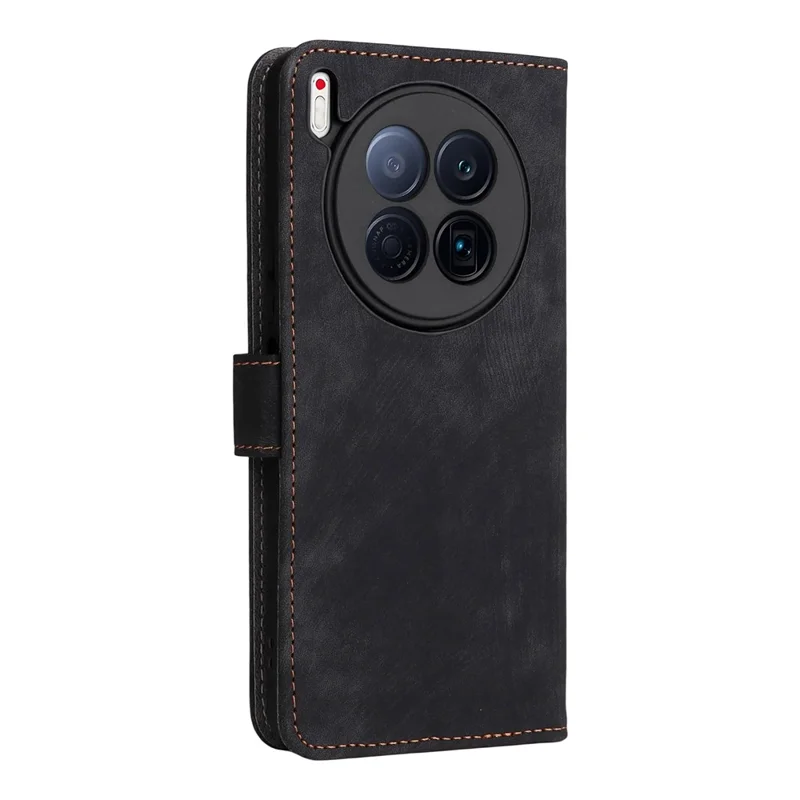 Funda tipo cartera para TECNO Camon 40 Premier 5G con bloqueo RFID, cuero PU, soporte y correa - Negro