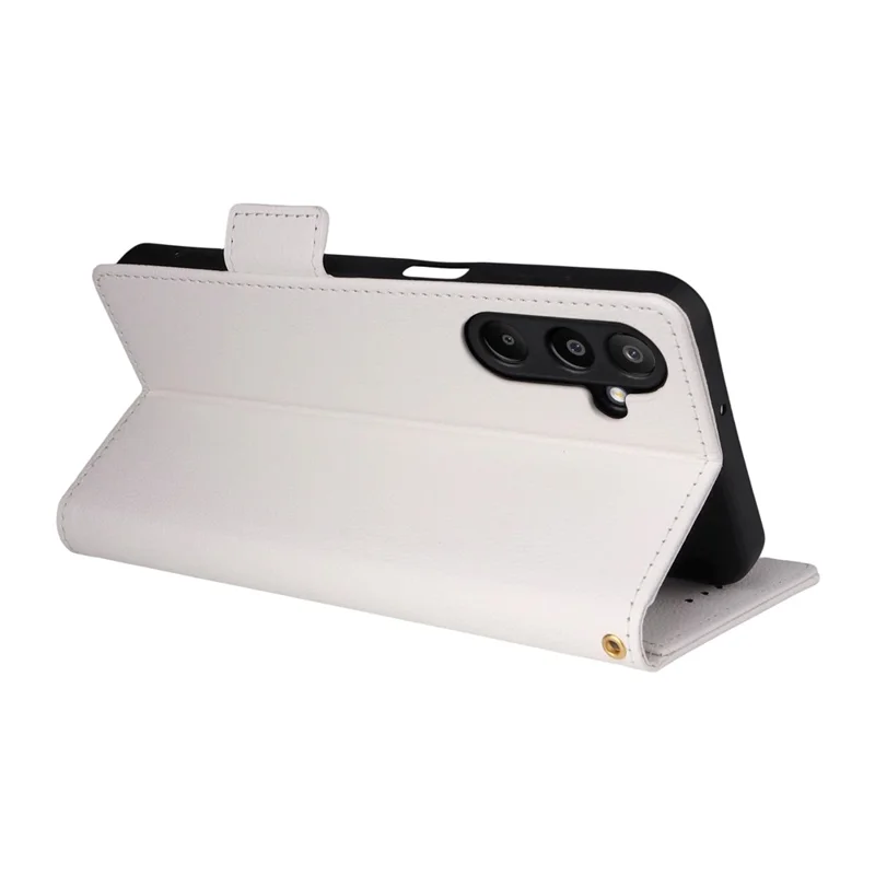 Per Samsung Galaxy M16 5G / F16 5G Custodia con cinturino da polso Texture Litchi Custodia in pelle PU Wallet Phone - Bianco