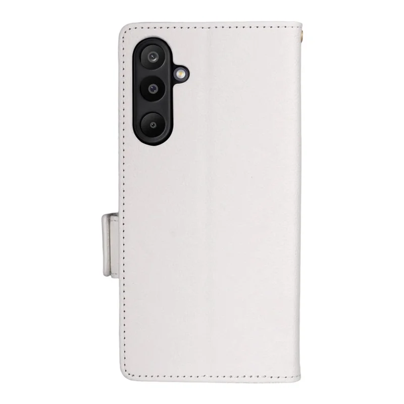 Per Samsung Galaxy M16 5G / F16 5G Custodia con cinturino da polso Texture Litchi Custodia in pelle PU Wallet Phone - Bianco
