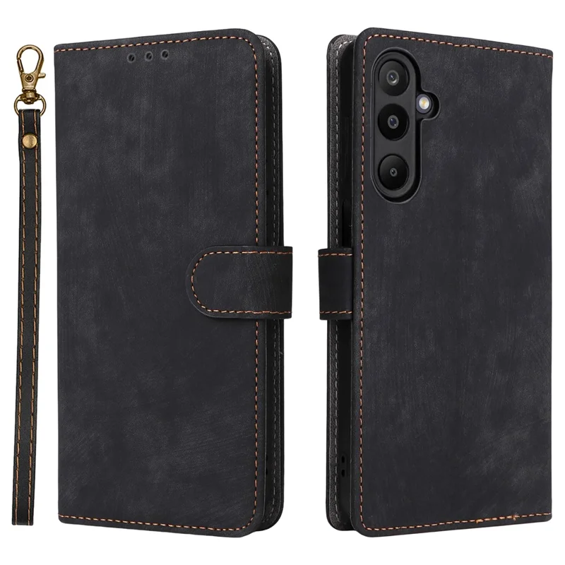 Funda tipo cartera para Samsung Galaxy M16 5G / F16 5G con bloqueo RFID, cubierta de cuero sintético con soporte y correa - Negro