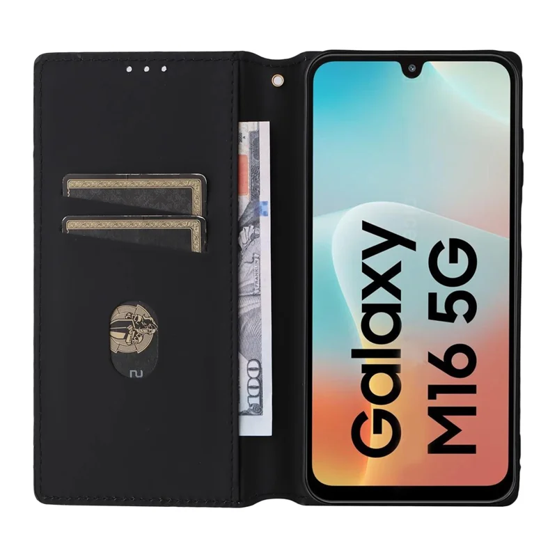 For Samsung Galaxy M16 5G  /  F16 5G Case Wallet Rhombus Imprinted Leather Phone Cover - Red