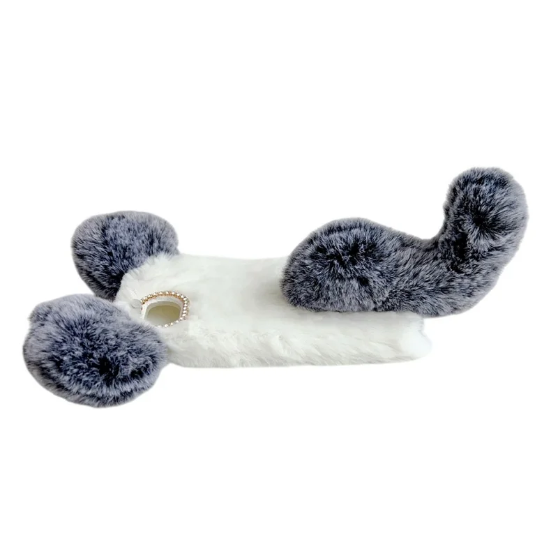 For iPhone 17e / 16e Case Plush Mouse Winter Fluffy TPU Phone Cover - Rose