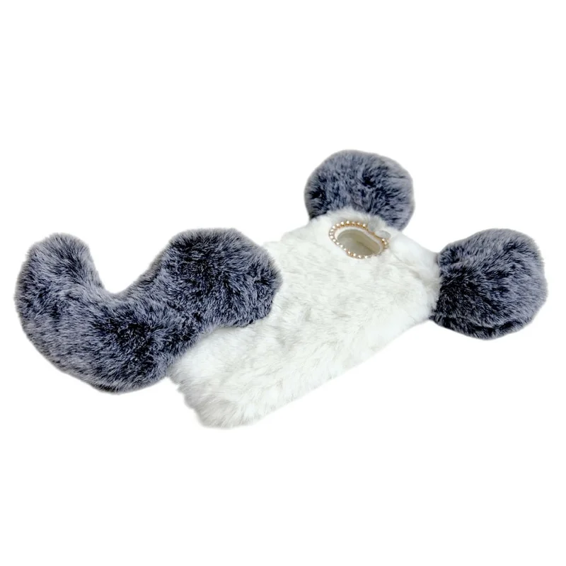 For iPhone 17e / 16e Case Plush Mouse Winter Fluffy TPU Phone Cover - Rose