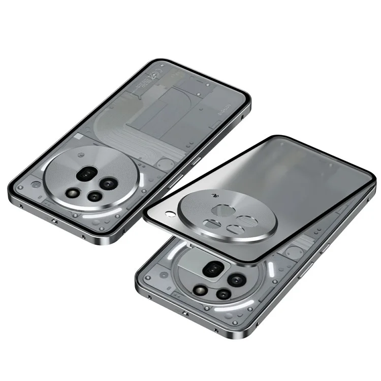 Чехол для Nothing Phone (3a) Pro, матовый, из алюминиевого сплава + ПК, с выдвижной защелкой - Серый