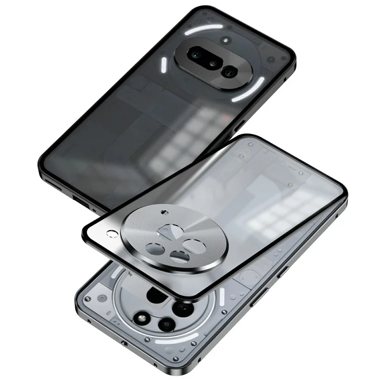 Чехол для Nothing Phone (3a) Pro, матовый, из алюминиевого сплава + ПК, с выдвижной защелкой - Серый