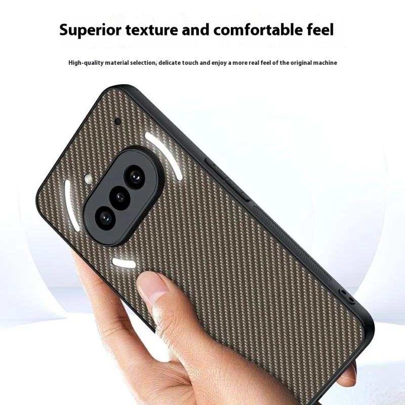 Funda para Nothing Phone (3a) de cuero + PC Cubierta de teléfono dura Textura de fibra de carbono - Fibra de carbono / Oro